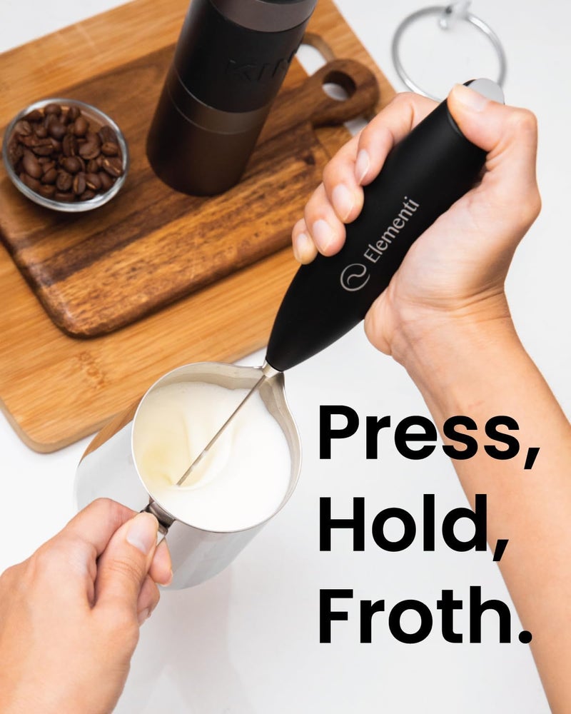 Elementi Milk Frother Wand - Powerful Hand Frother for Coffee - Handheld Electric Whisk, Milk Foamer, Mini Whisk & Coffee Blender for Frappe, Lattes, and Matcha (Mint Green) - Image 5